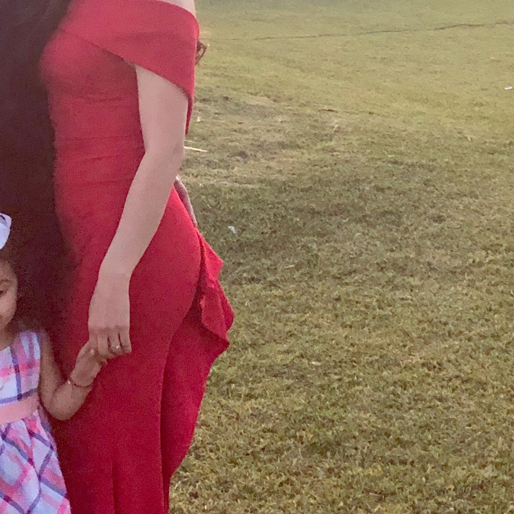 Long red dress